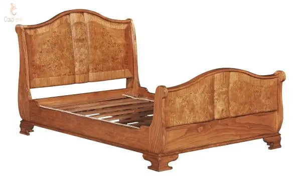 Cheshire Walnut Collection Traditional Sleigh Bed Solid Mahogany CasaFenix