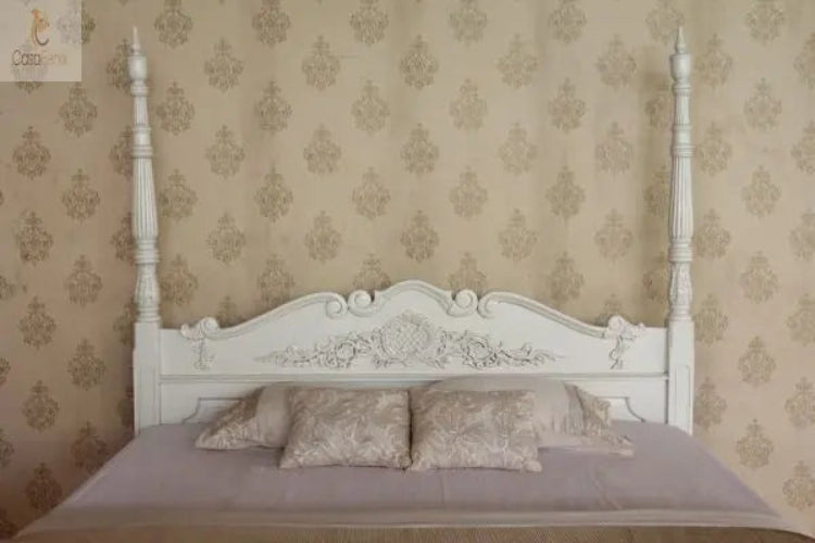 Colonial Four Poster Bed Carved Solid Mahogany Hand Made Super Quality - CasaFenix