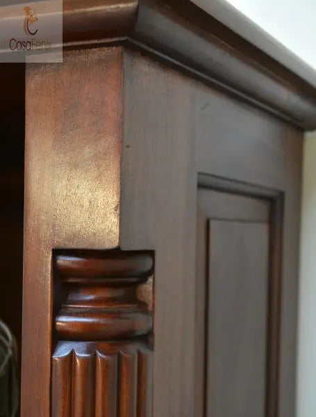 Column Georgian Collection Bookcase 5 Adjustable Shelves Solid Mahogany CasaFenix