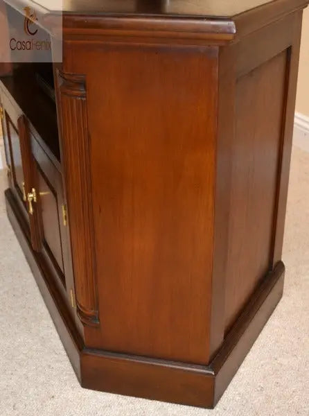 Column Georgian Collection Corner TV Unit Solid Mahogany - CasaFenix