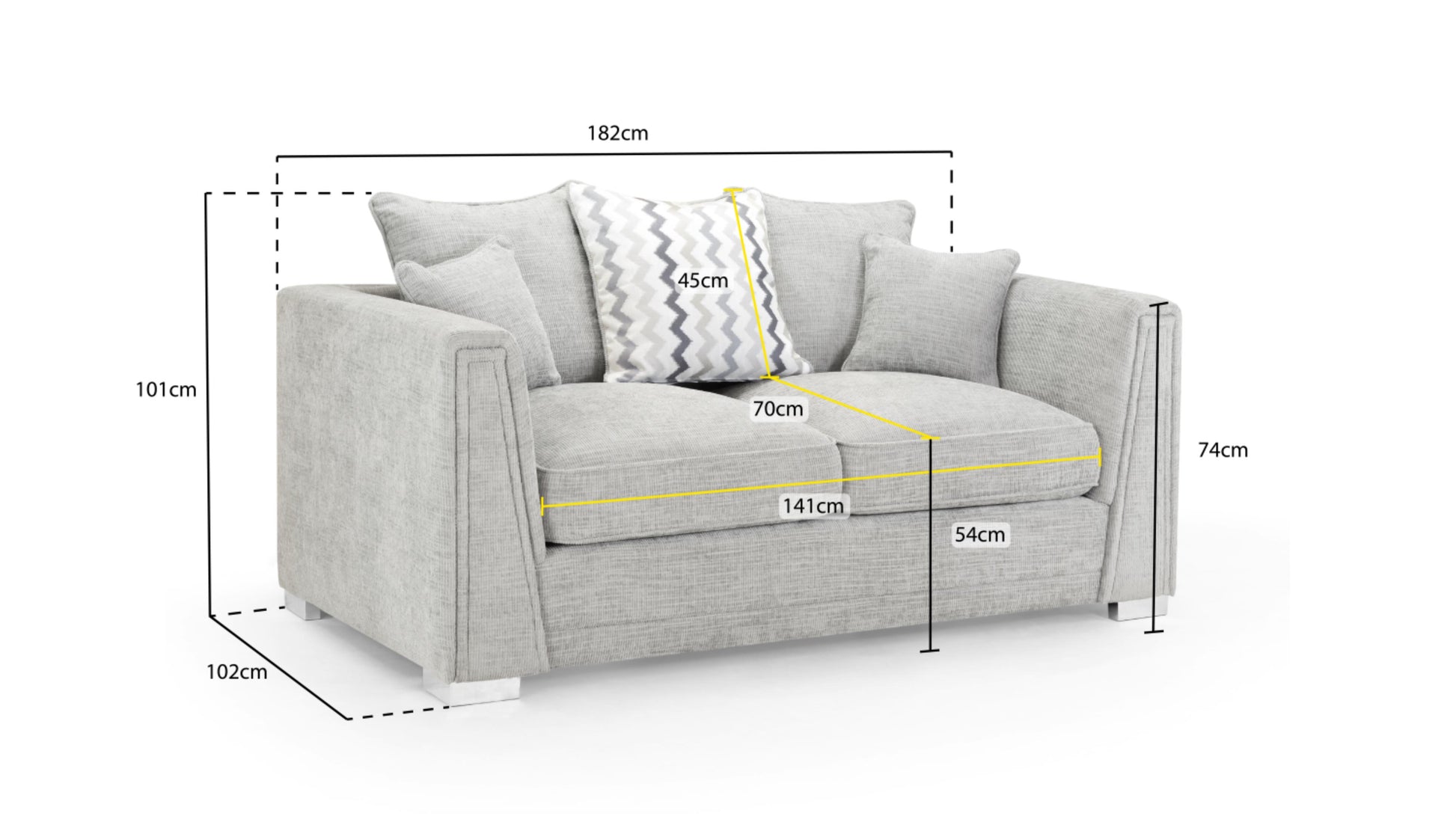 Cony Plush Button Fabric Sofa in Silver or Slate Grey 2, 3 Seat, 4 Seat Corner Settee Footstool (Copy) Sofa CasaFenix