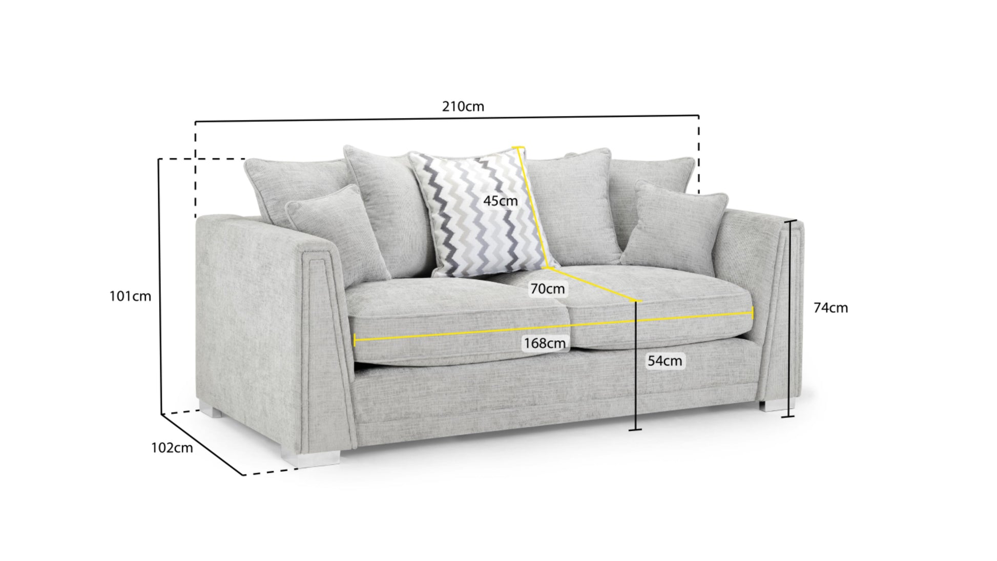 Cony Plush Button Fabric Sofa in Silver or Slate Grey 2, 3 Seat, 4 Seat Corner Settee Footstool (Copy) Sofa CasaFenix