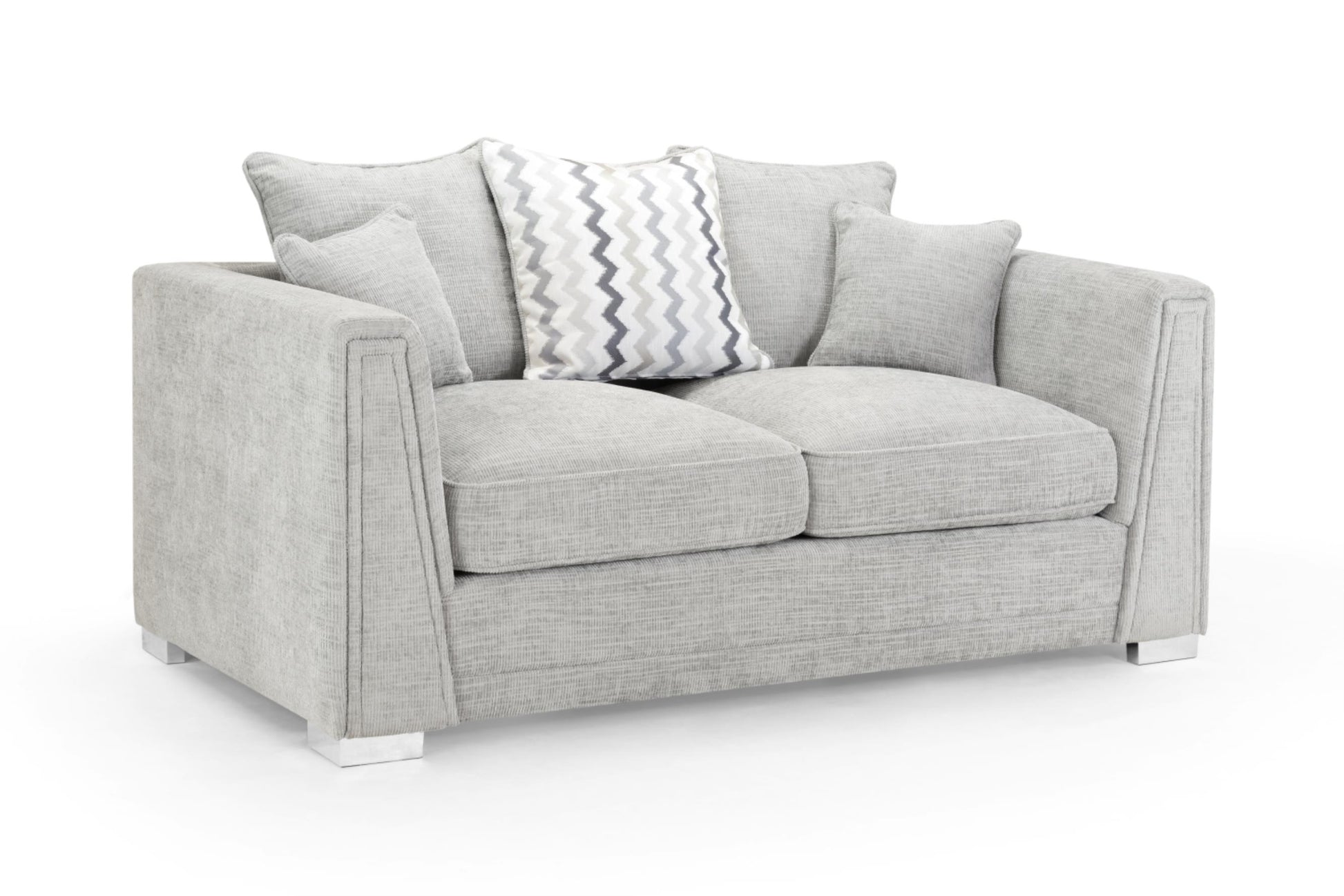 Cony Plush Button Fabric Sofa in Silver or Slate Grey 2, 3 Seat, 4 Seat Corner Settee Footstool (Copy) Sofa CasaFenix