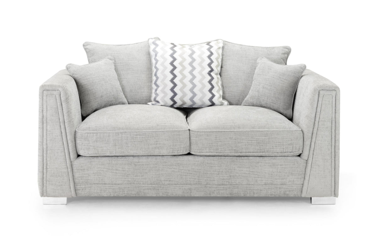 Cony Plush Button Fabric Sofa in Silver or Slate Grey 2, 3 Seat, 4 Seat Corner Settee Footstool (Copy) Sofa CasaFenix