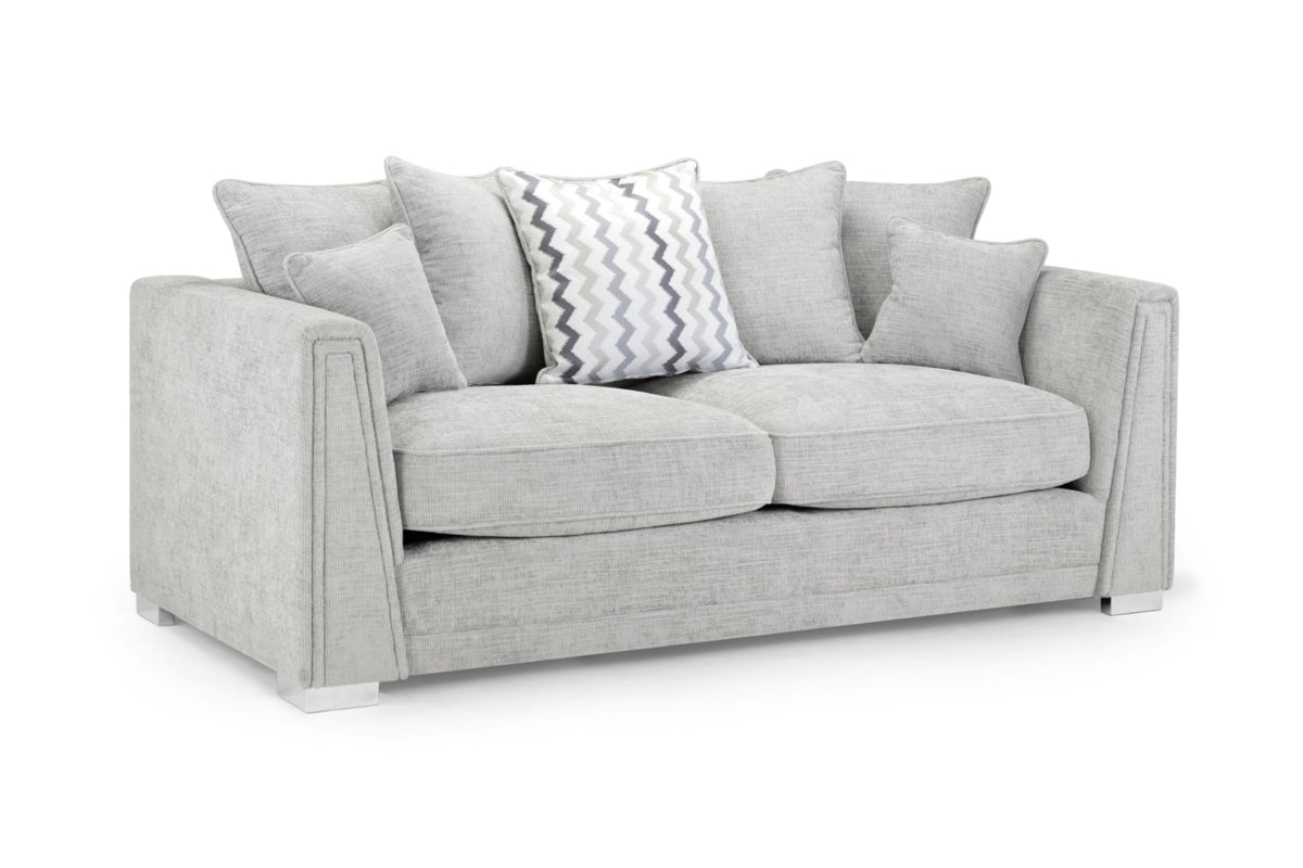 Cony Plush Button Fabric Sofa in Silver or Slate Grey 2, 3 Seat, 4 Seat Corner Settee Footstool (Copy) Sofa CasaFenix