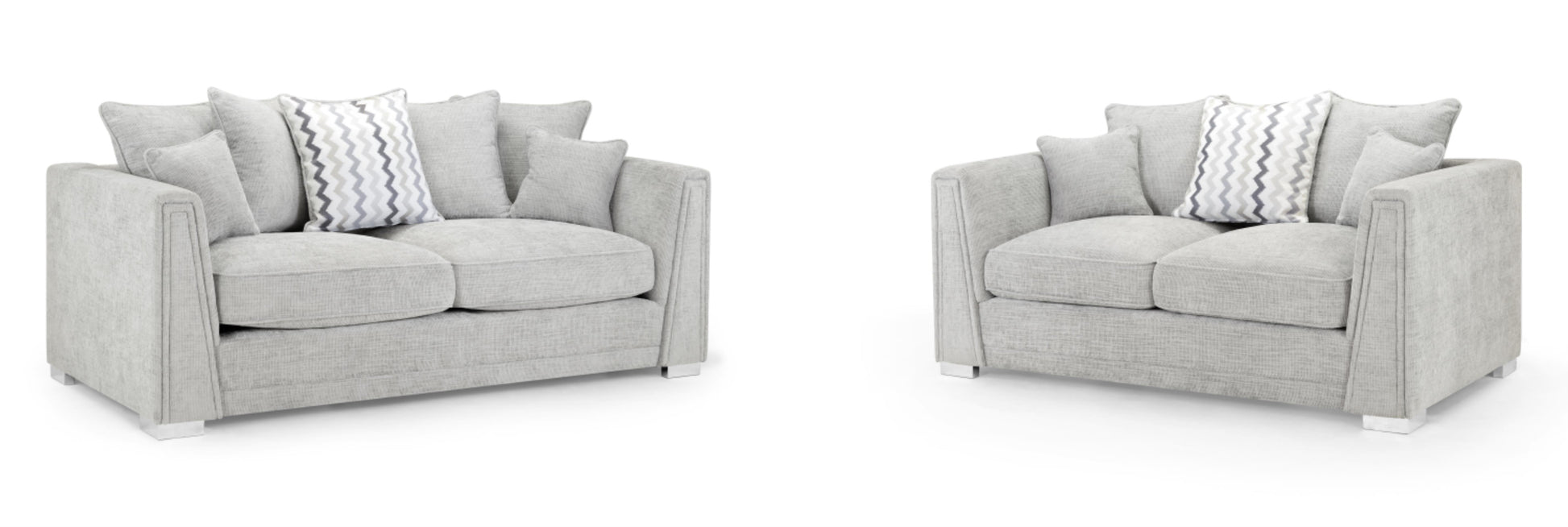 Cony Plush Button Fabric Sofa in Silver or Slate Grey 2, 3 Seat, 4 Seat Corner Settee Footstool (Copy) Sofa CasaFenix