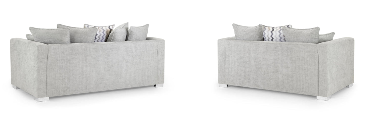 Cony Plush Button Fabric Sofa in Silver or Slate Grey 2, 3 Seat, 4 Seat Corner Settee Footstool (Copy) Sofa CasaFenix
