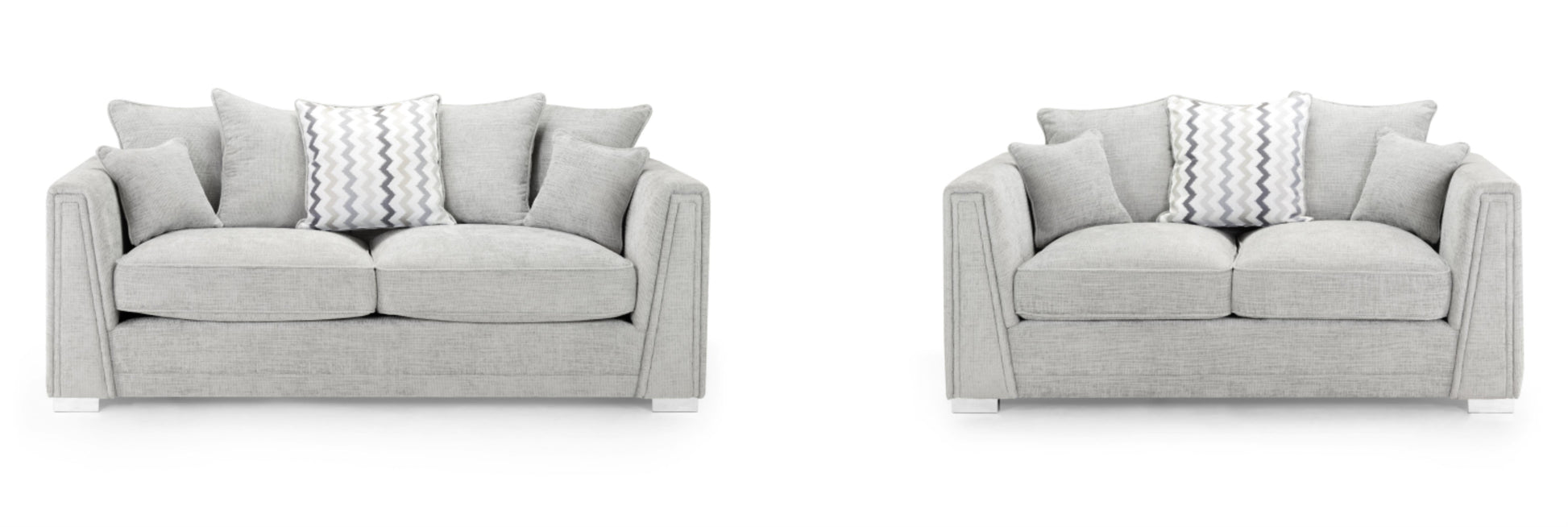 Cony Plush Button Fabric Sofa in Silver or Slate Grey 2, 3 Seat, 4 Seat Corner Settee Footstool (Copy) Sofa CasaFenix