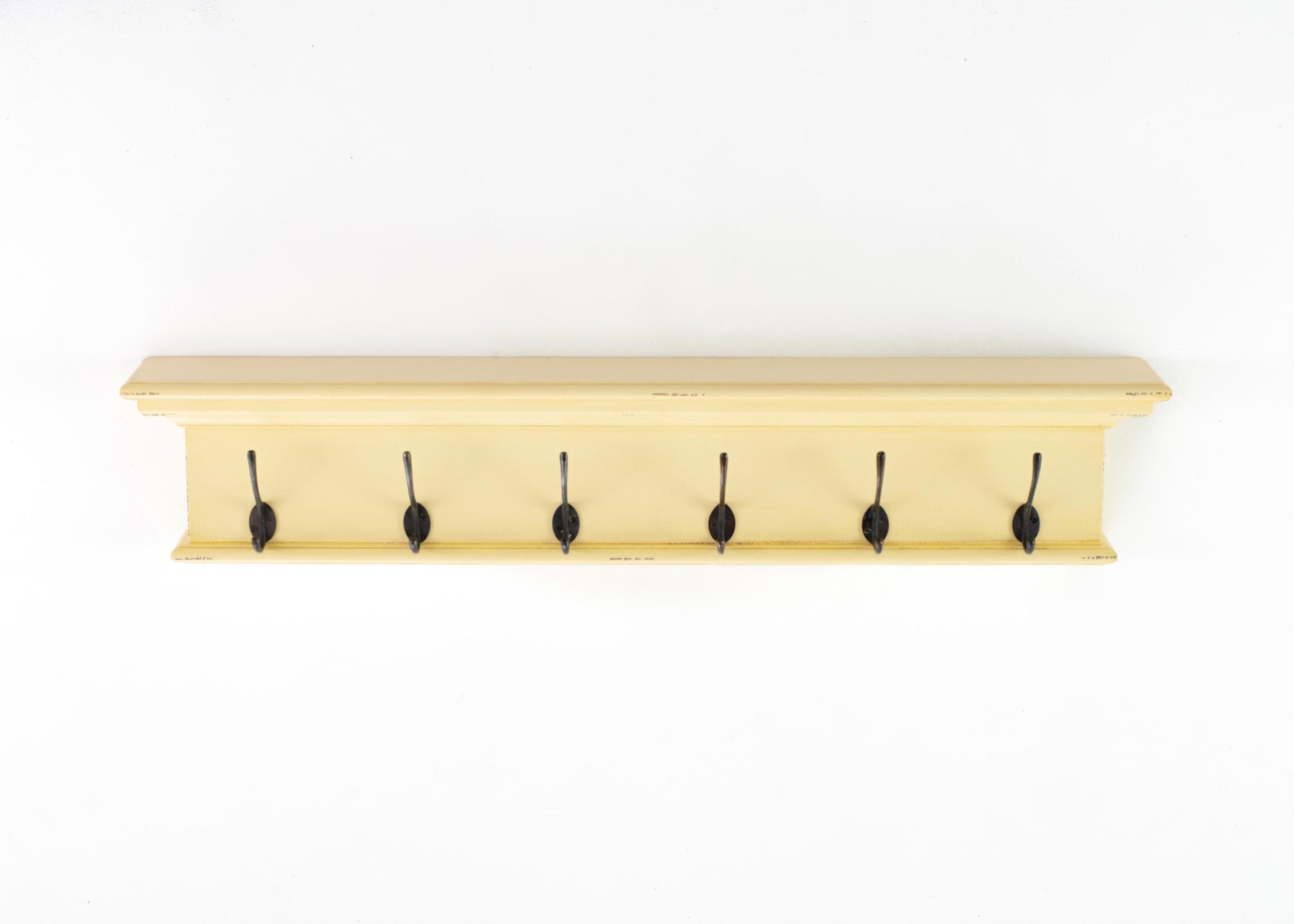 Halifax collection by Nova Solo. Yellow Brown Antique 6 Hook Coat Rack CasaFenix