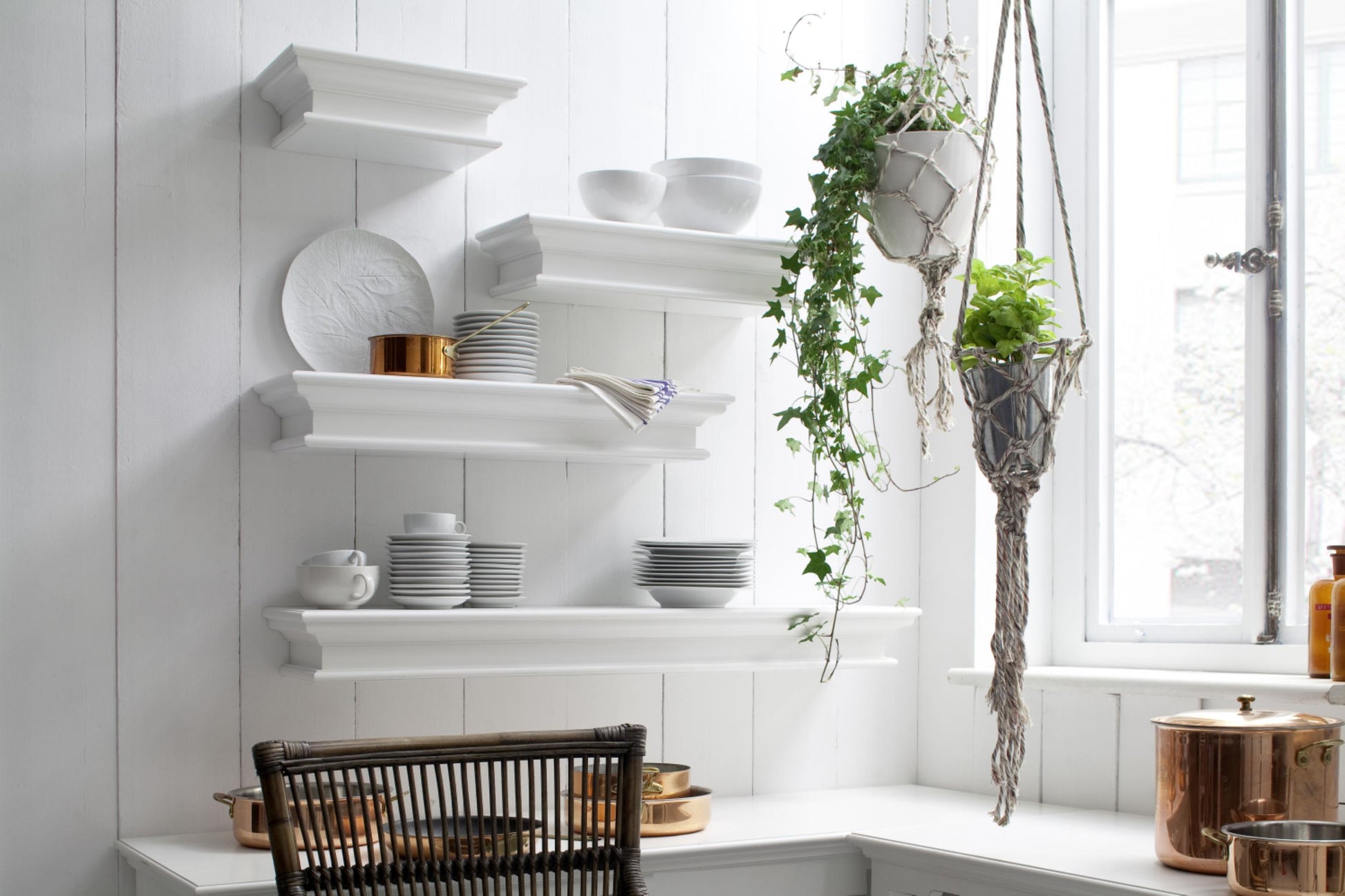 Halifax collection by Nova Solo.  Floating Wall Shelf, Extra Long A CasaFenix