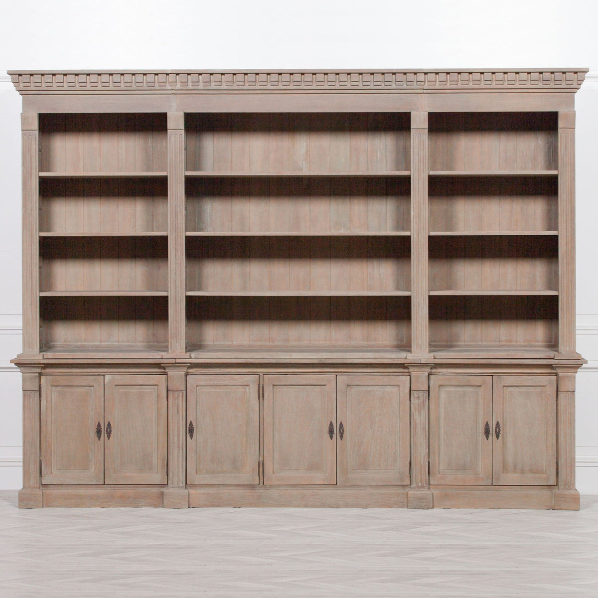 Extra Large Wooden Triple Bookcase Bookcase CasaFenix