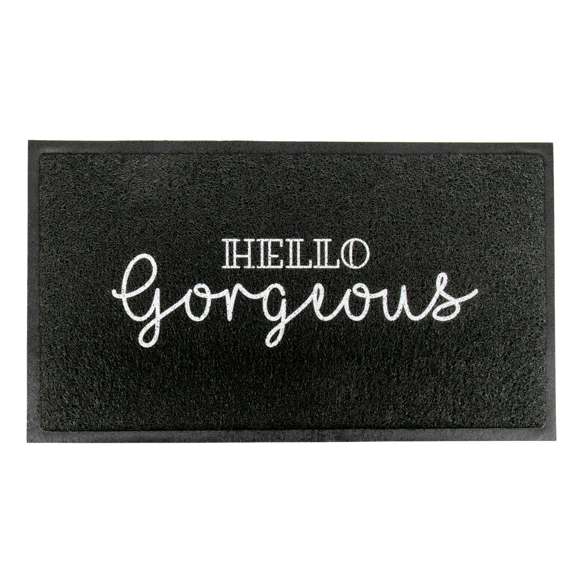 Black Hello Gorgeous Indoor Outdoor Doormat (70 x 40cm) Doormats CasaFenix