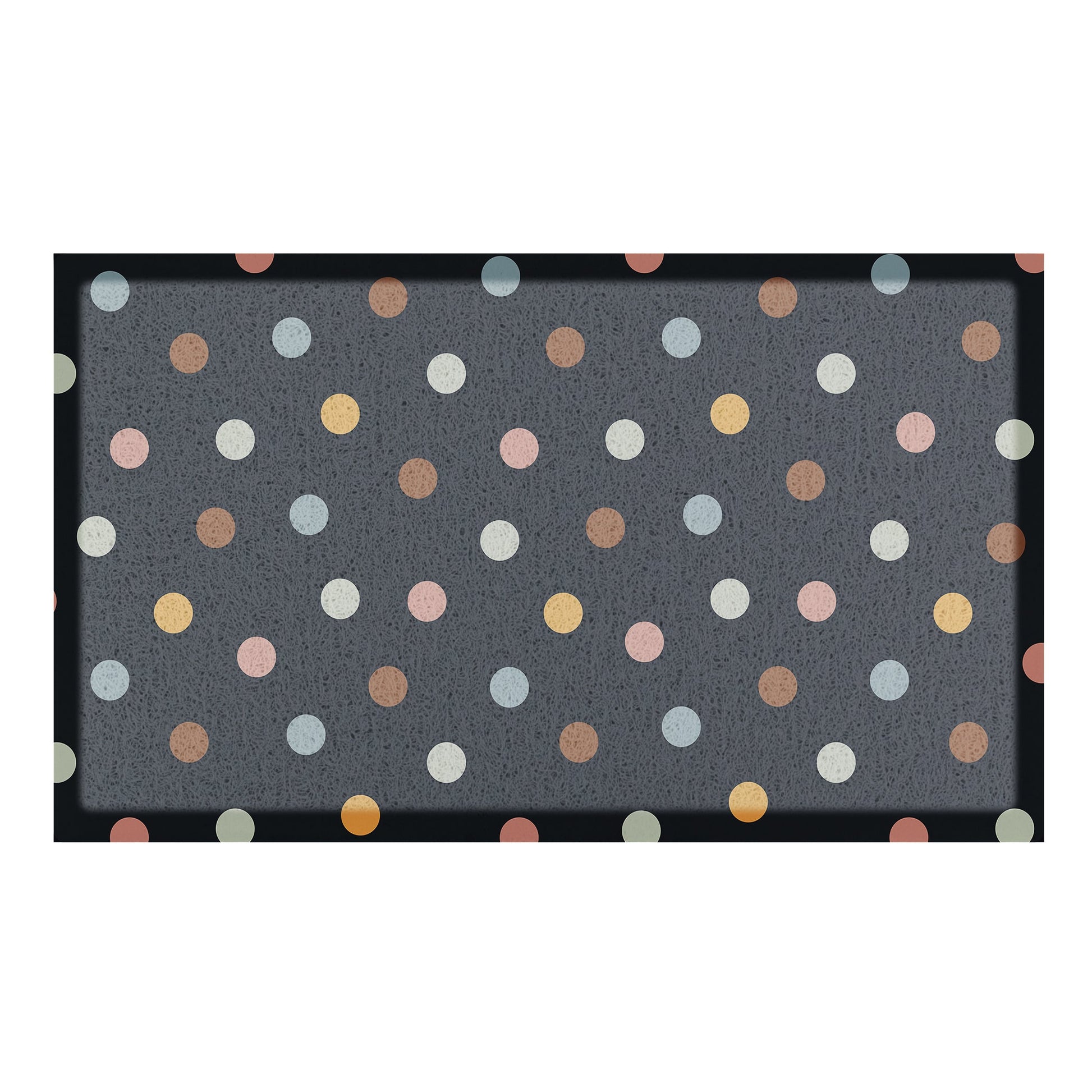 Black Polka Dots Indoor Outdoor Doormat (70 x 40cm) Doormats CasaFenix