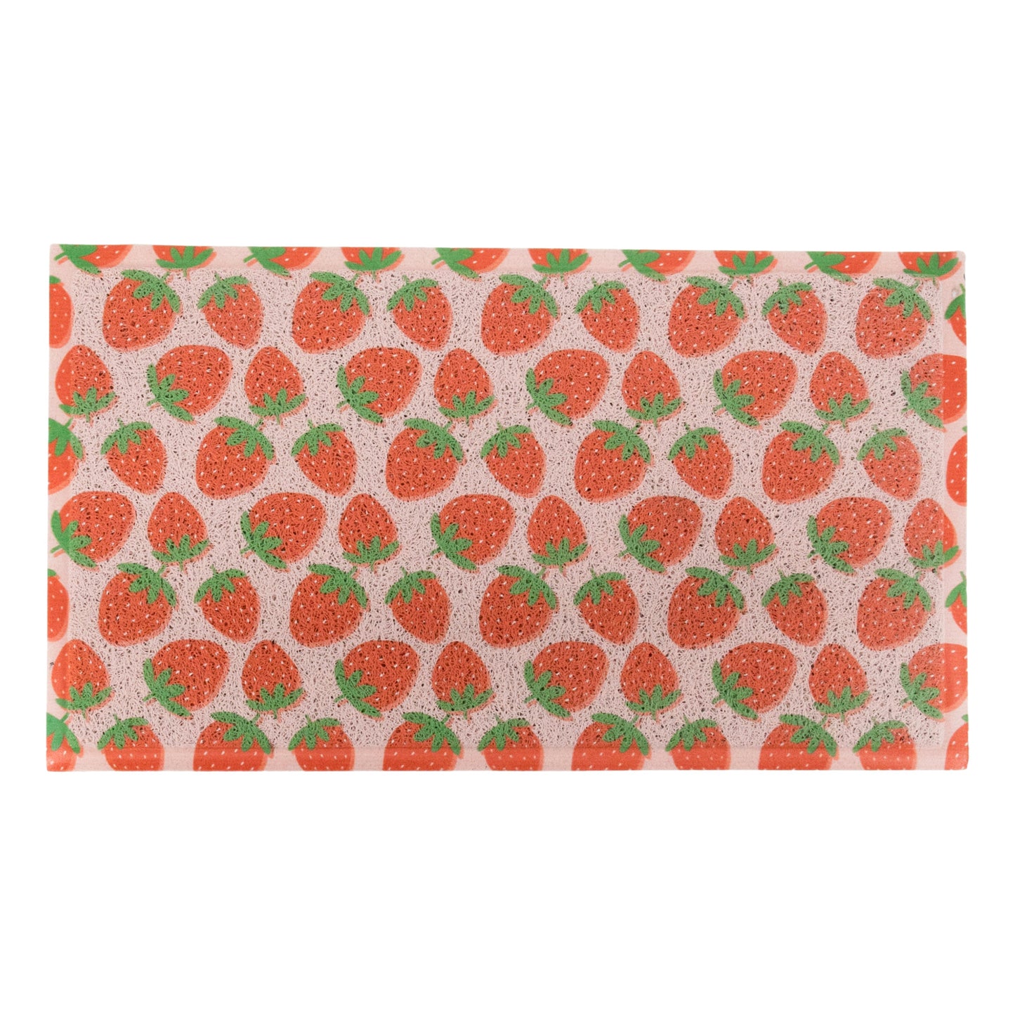 Pink Strawberry Pattern Indoor Outdoor Doormat (70 x 40cm) Doormats CasaFenix