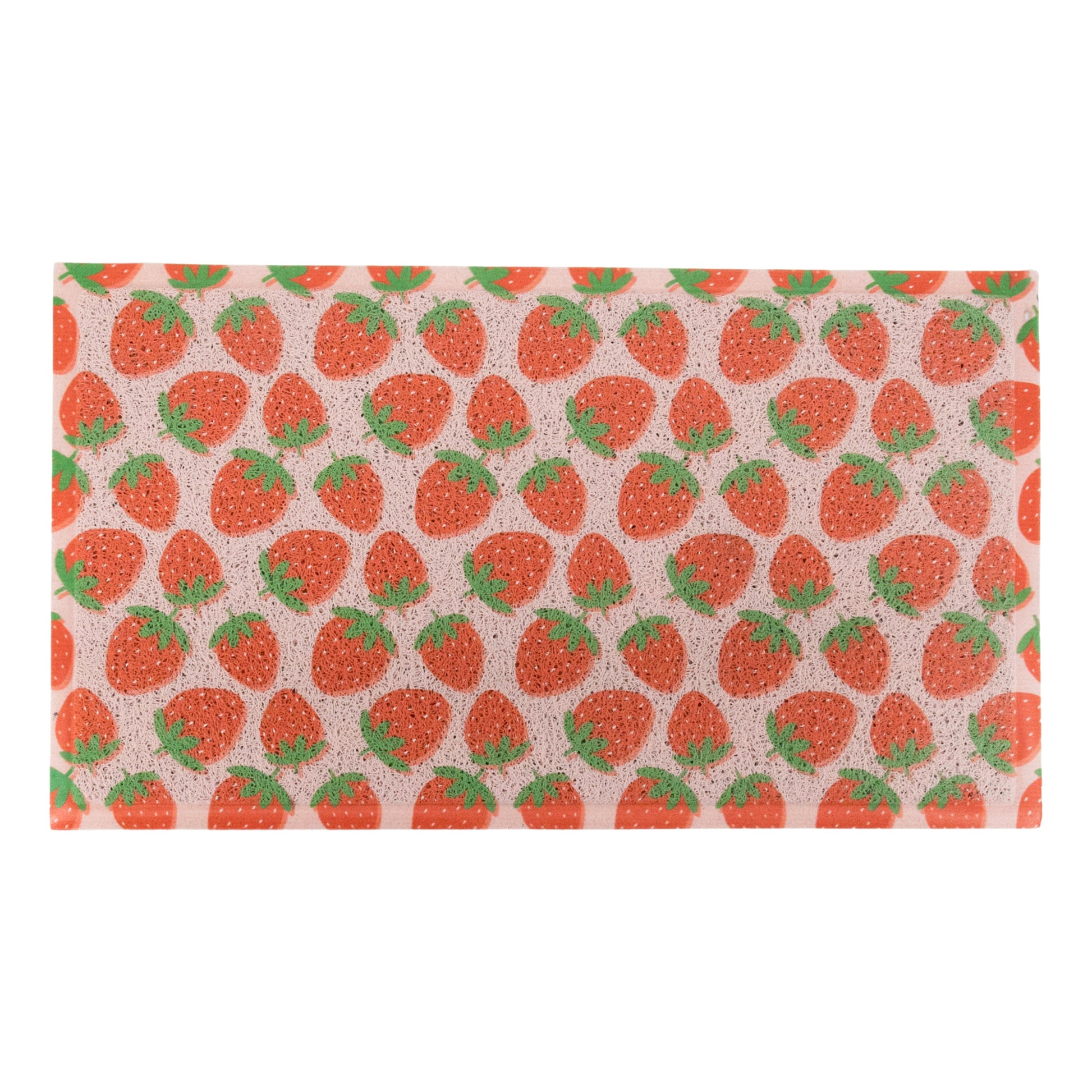 Pink Strawberry Pattern Indoor Outdoor Doormat (70 x 40cm) Doormats CasaFenix