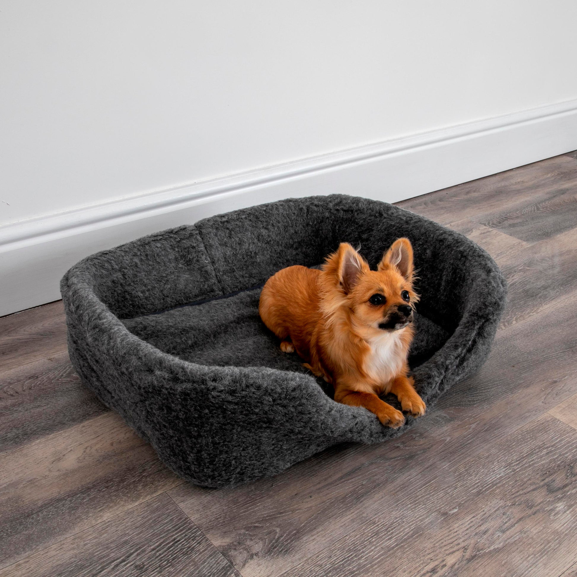 100% Merino Wool Pet Bed - Grey 60 x 40cm MEDIUM - CasaFenix