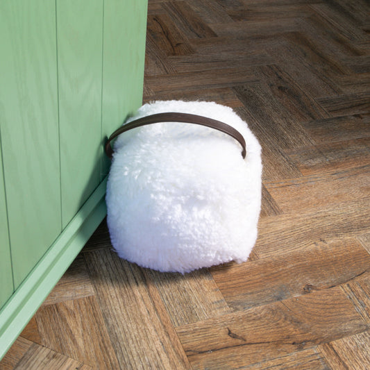 White Sheepskin Doorstop - CasaFenix