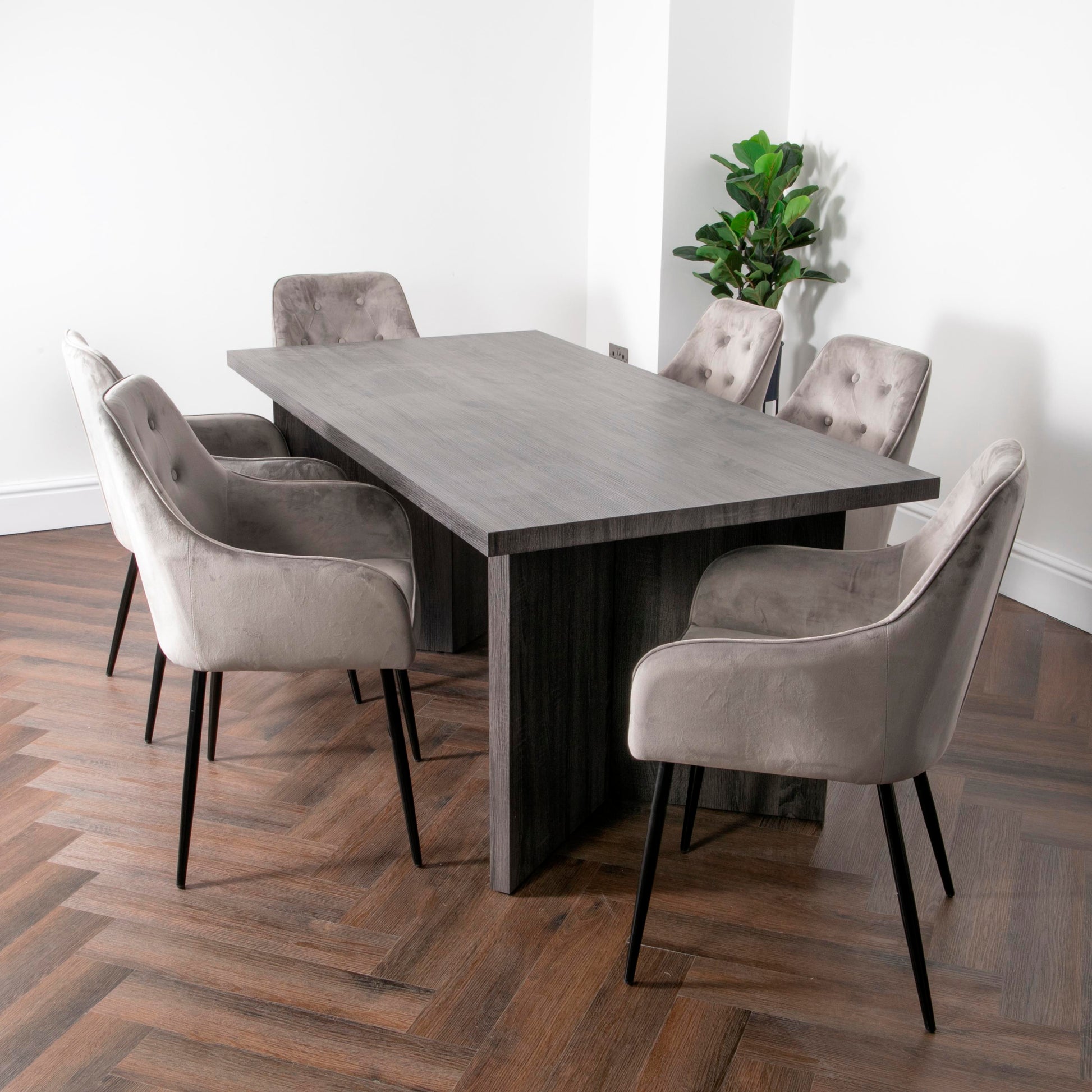 Ascot Grey Oak Dining Table 180cm x 90 x 76cm  CasaFenix