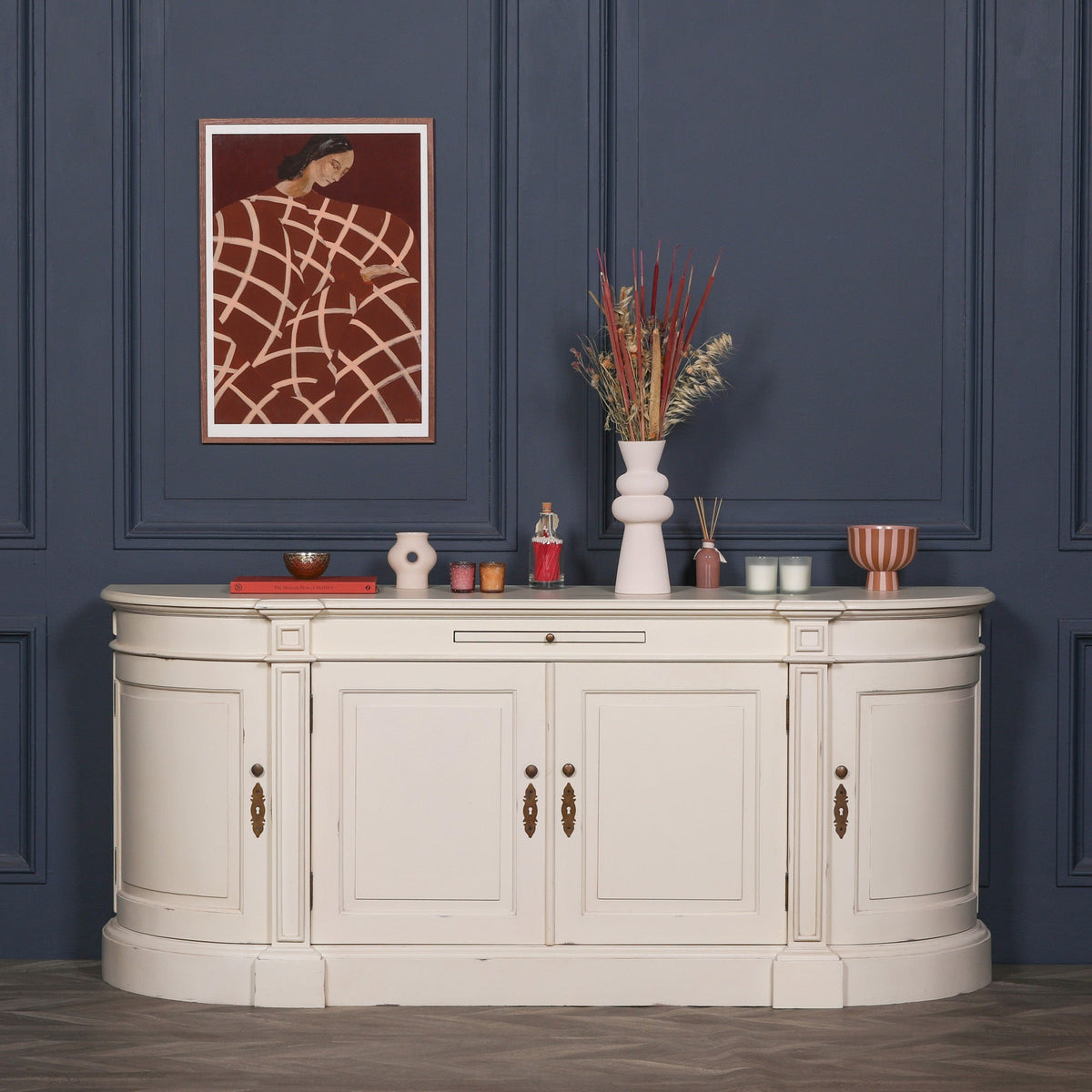 Distressed Large Buffet Sideboard Buffets & Sideboards CasaFenix