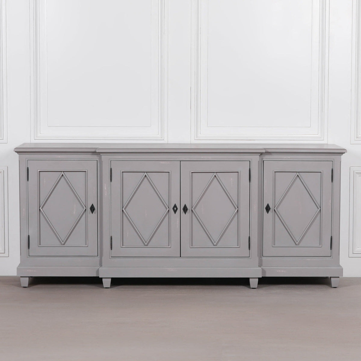 Large Distressed Mahogany Sideboard — 4 Doors, 205.5cm Buffets & Sideboards CasaFenix