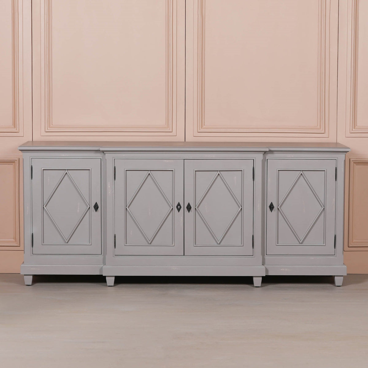 Large Distressed Mahogany Sideboard — 4 Doors, 205.5cm Buffets & Sideboards CasaFenix