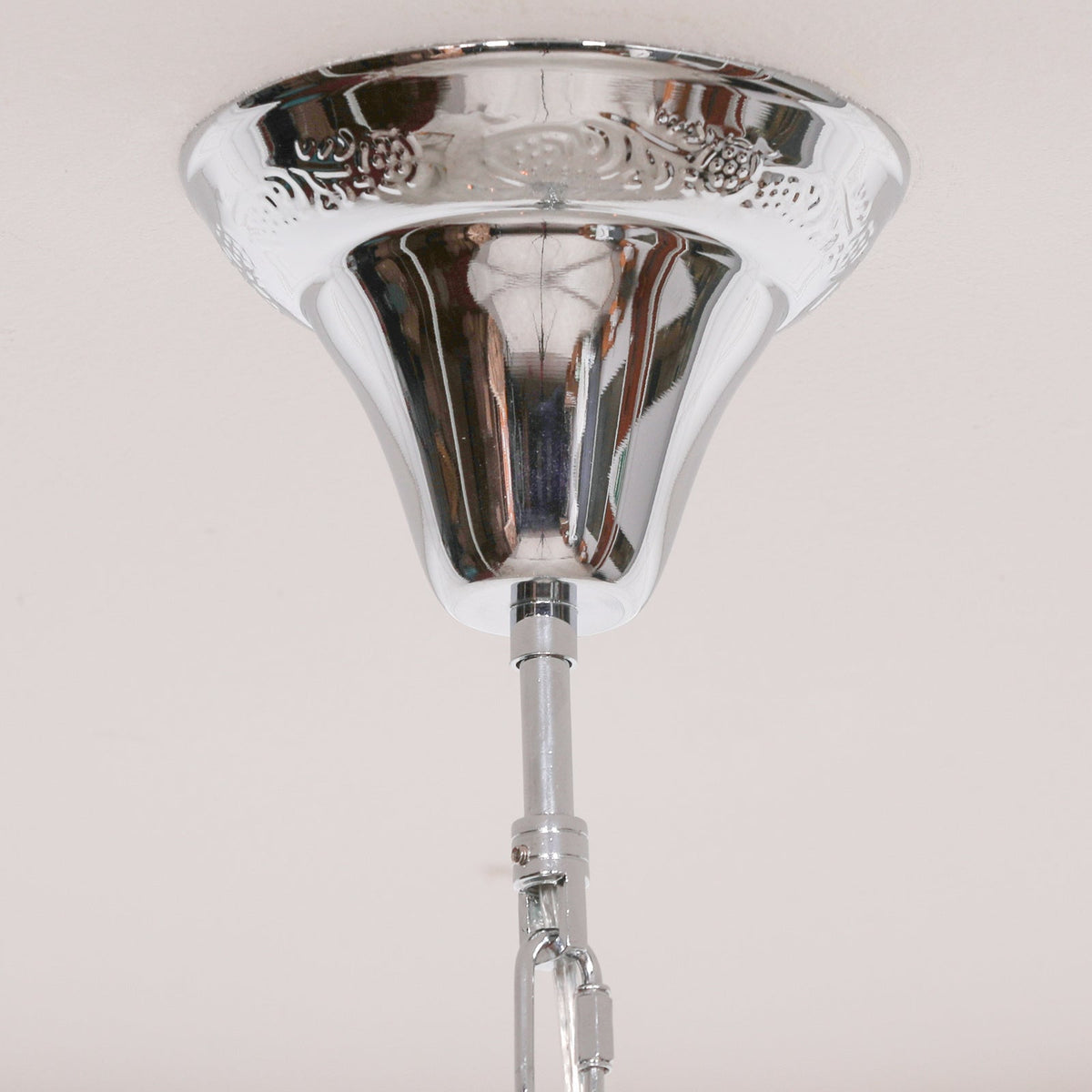 Chrome 6-Branch French-Style Shallow Cut Glass Chandelier Chandelier CasaFenix