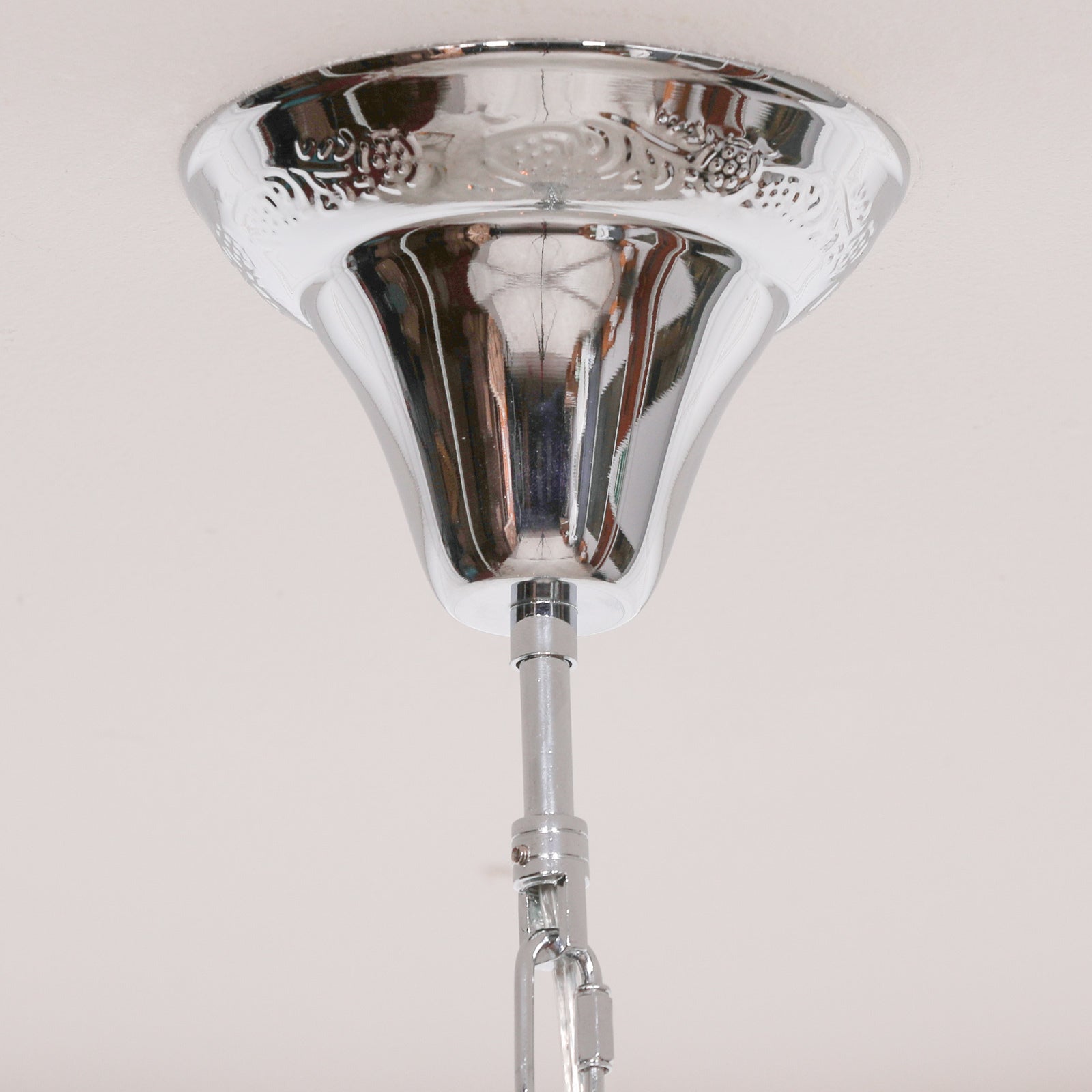 Chrome 6-Branch French-Style Shallow Cut Glass Chandelier Chandelier CasaFenix
