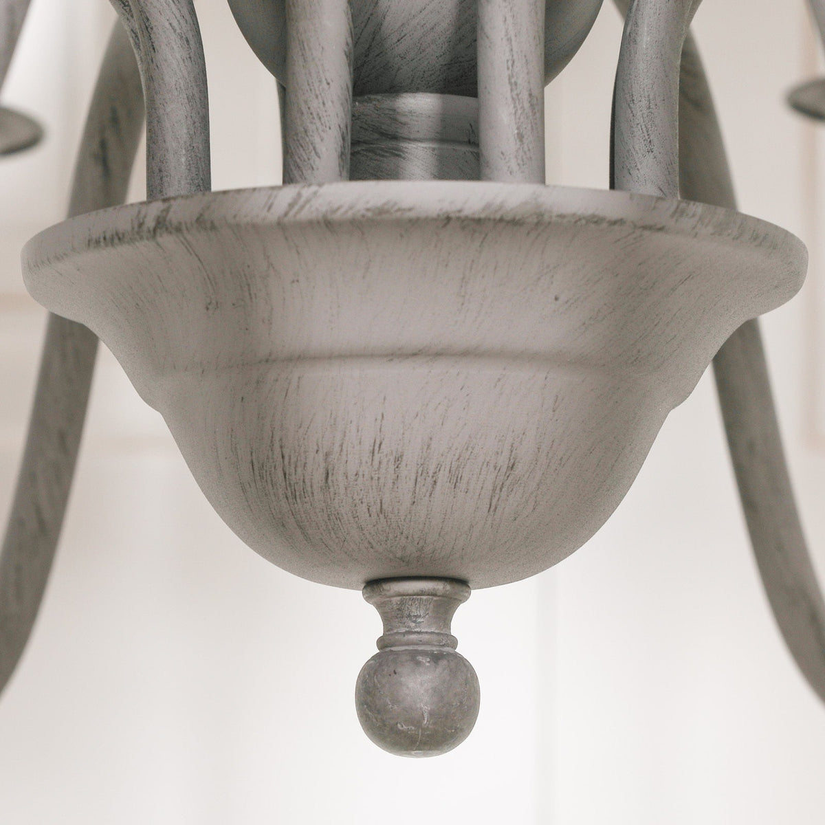 Grey 12-Branch Chandelier with Grey Shades — 86cm Wide Chandelier CasaFenix