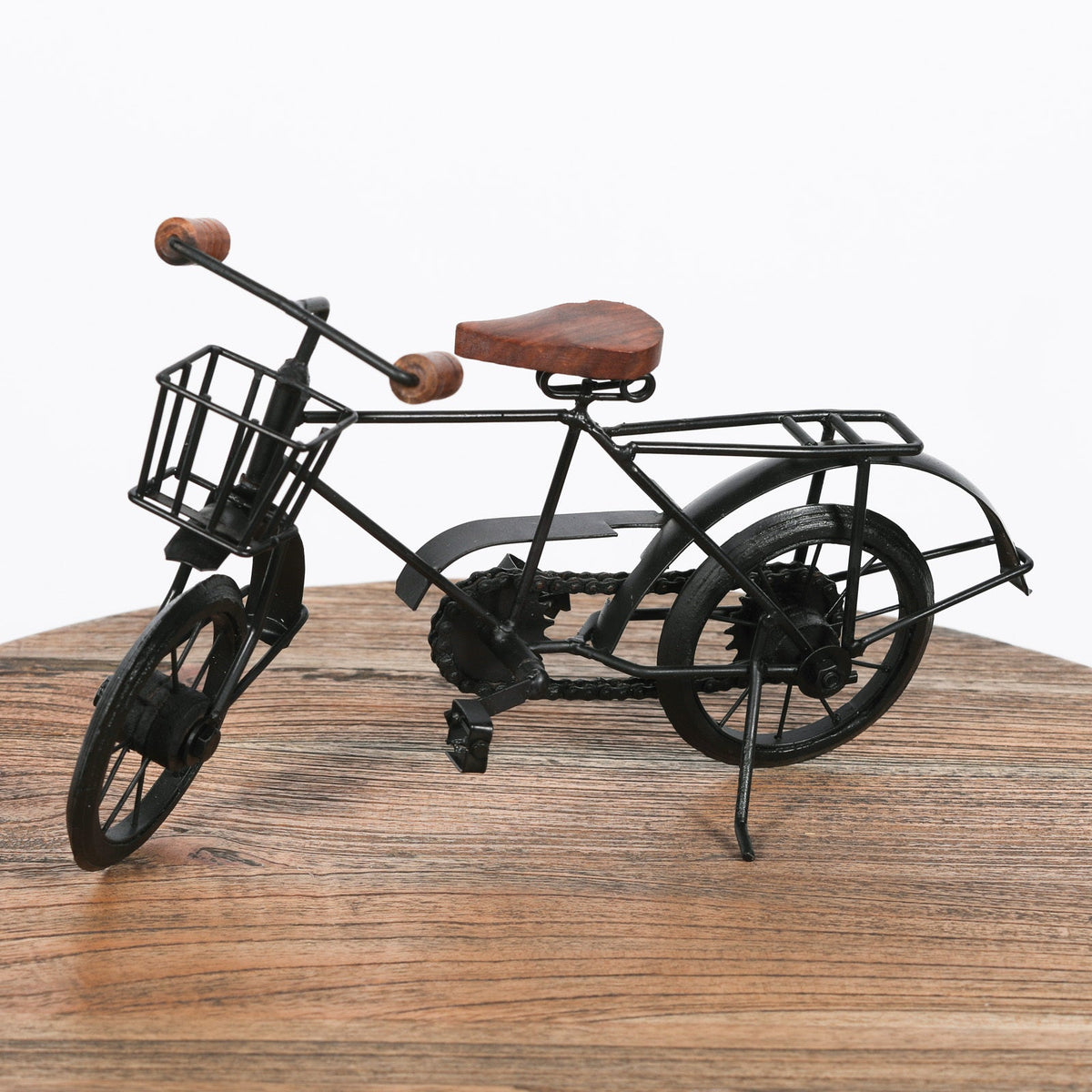 Vintage Iron & Mango Wood Decorative Bicycle Ornament Ornament CasaFenix