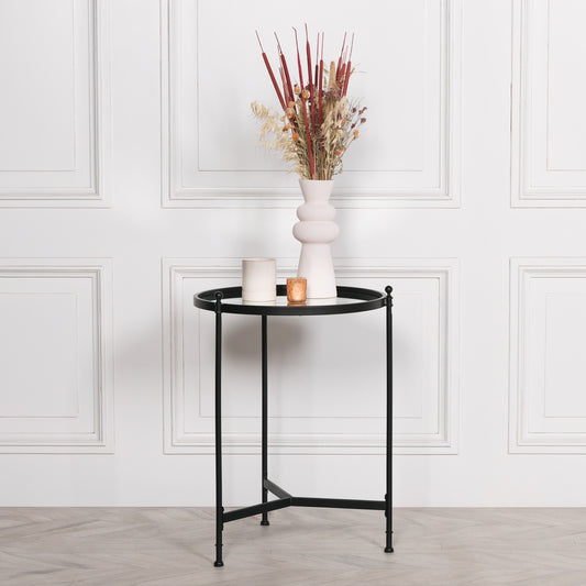 Copy of Gold Metal Side Table with Marble Top CasaFenix
