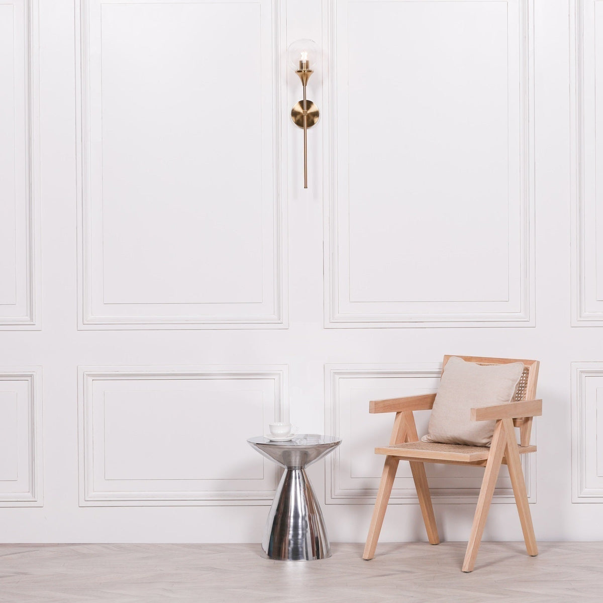 Hourglass Cast Aluminium Side Table with Chrome Finish Side Table CasaFenix