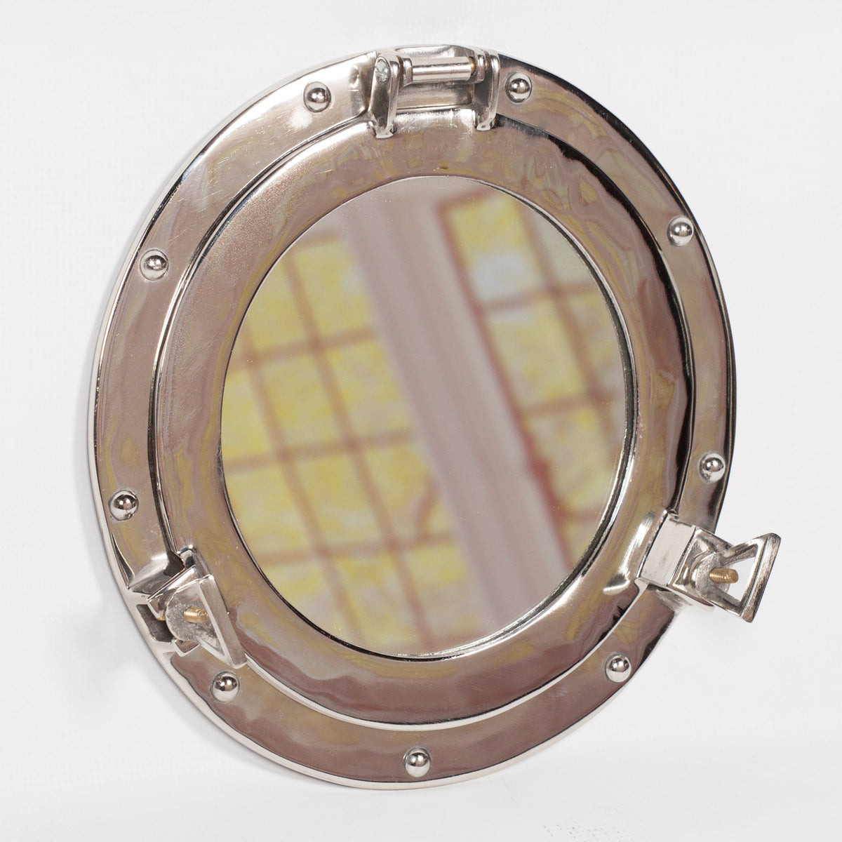 Medium Polished Aluminium Porthole Wall Mirror Mirror CasaFenix