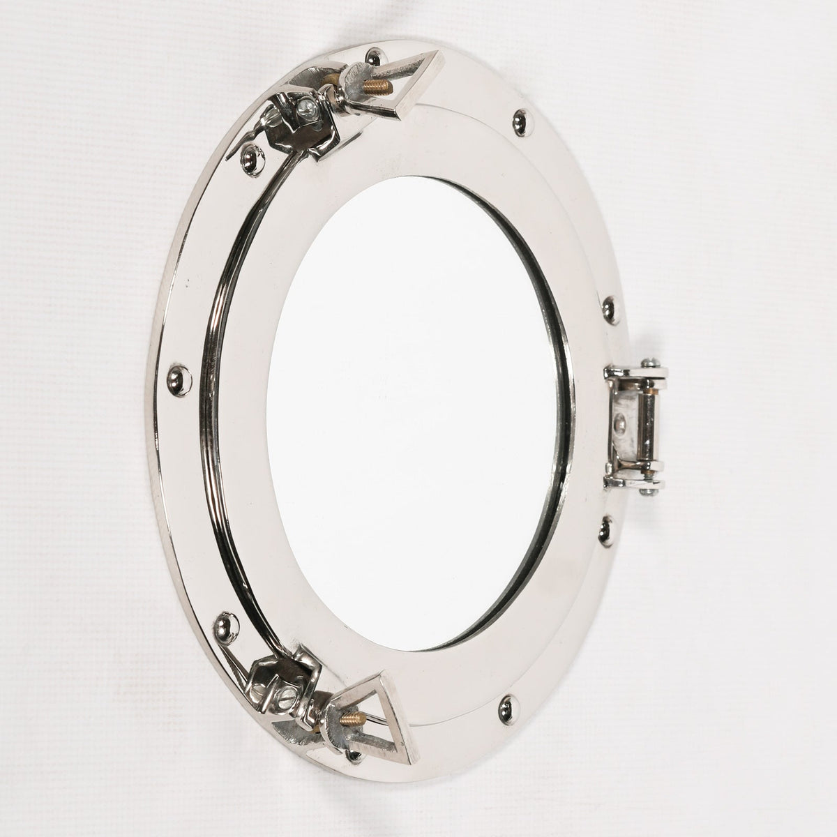 Medium Polished Aluminium Porthole Wall Mirror Mirror CasaFenix