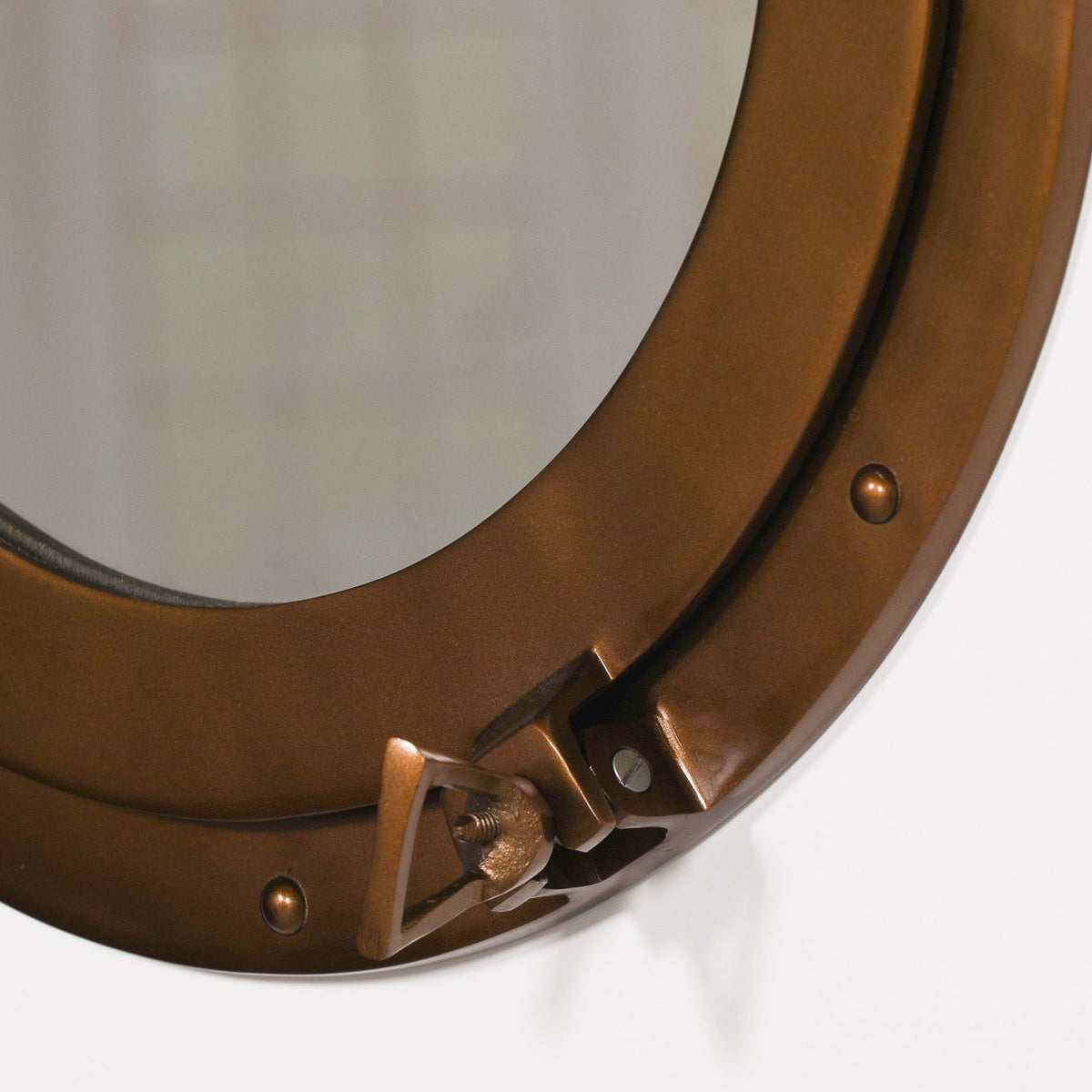 Medium Antique Brass Aluminium Porthole Wall Mirror Mirror CasaFenix