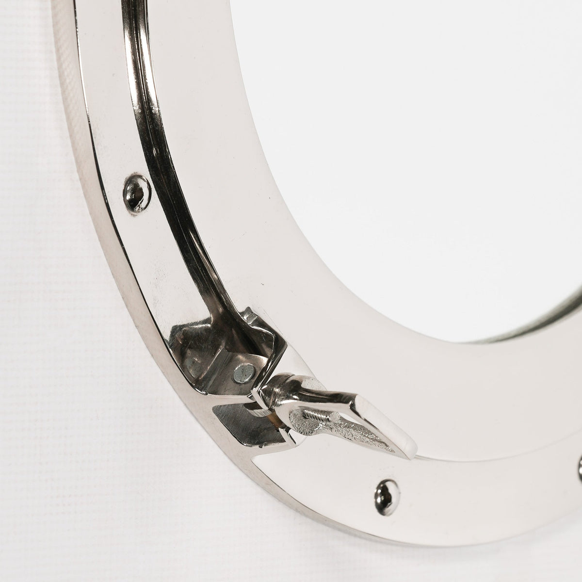 Large Polished Aluminium Porthole Wall Mirror Mirror CasaFenix