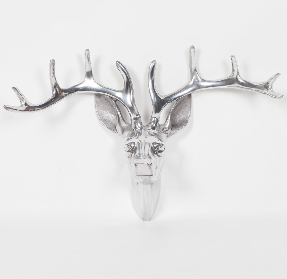 Silver Chrome Aluminium Stag Head Wall Decoration Wall art CasaFenix