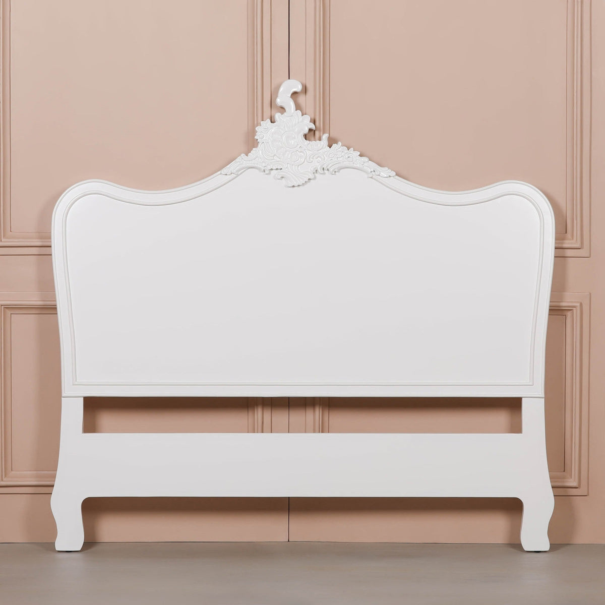 French Rococo White Carved King Size Headboard (5ft) Beds & Bed Frames CasaFenix