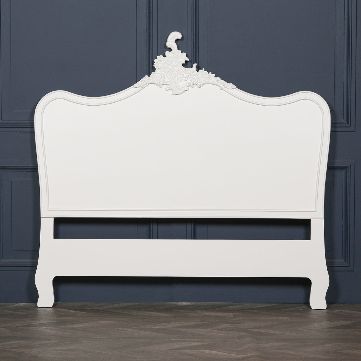 French Rococo Cream Carved King Size Headboard (5ft) Beds & Bed Frames CasaFenix