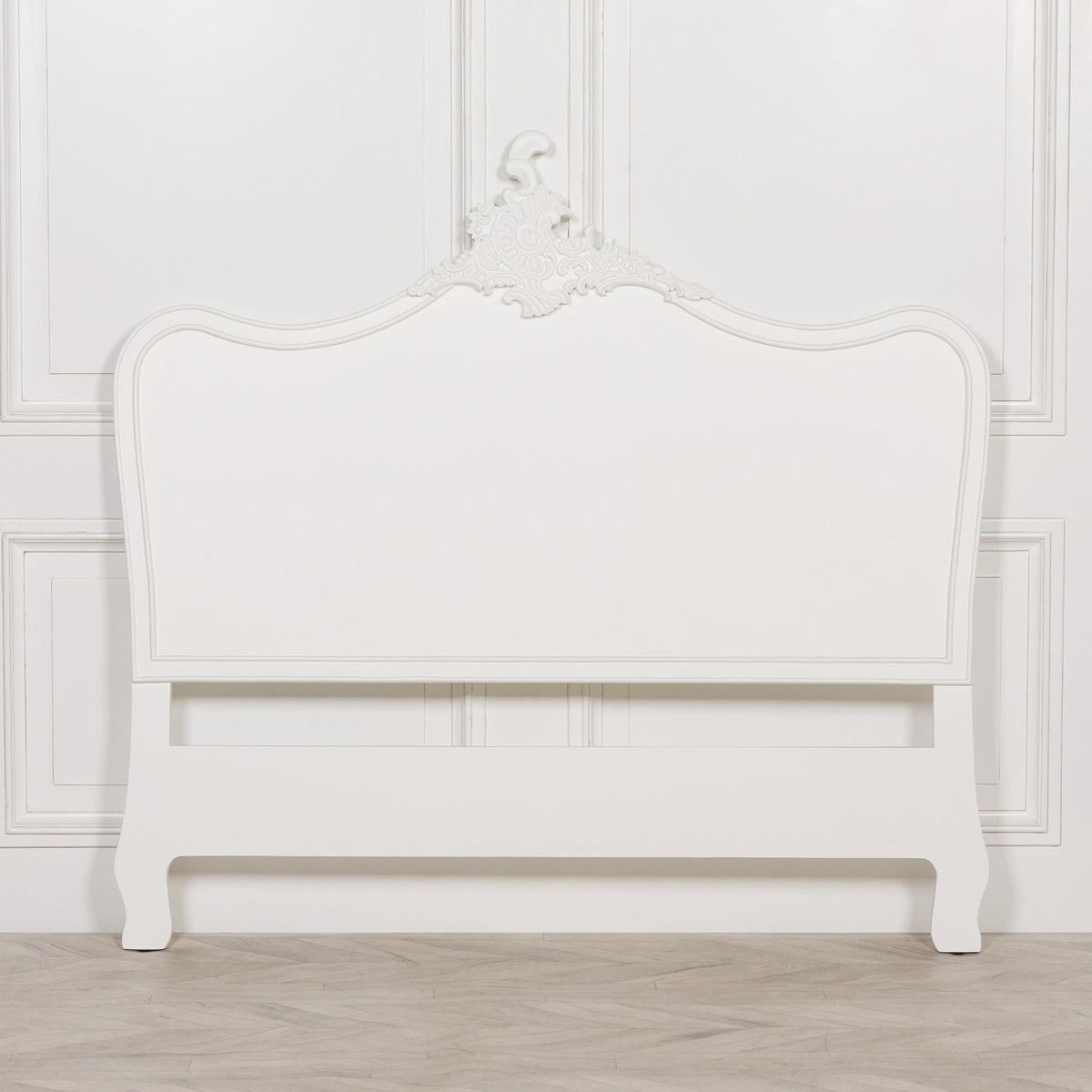 French Rococo Cream Carved King Size Headboard (5ft) Beds & Bed Frames CasaFenix