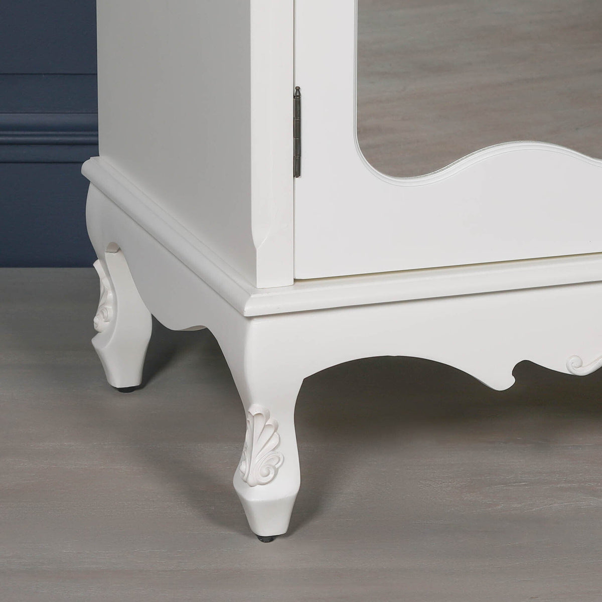 French Rococo White Double Mirrored Door Armoire Armoire CasaFenix