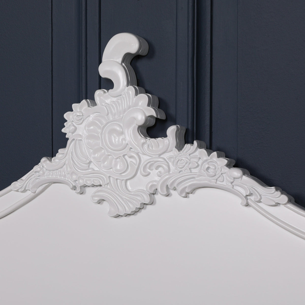 French Rococo White Carved Double Size Headboard (4ft6) Beds & Bed Frames CasaFenix