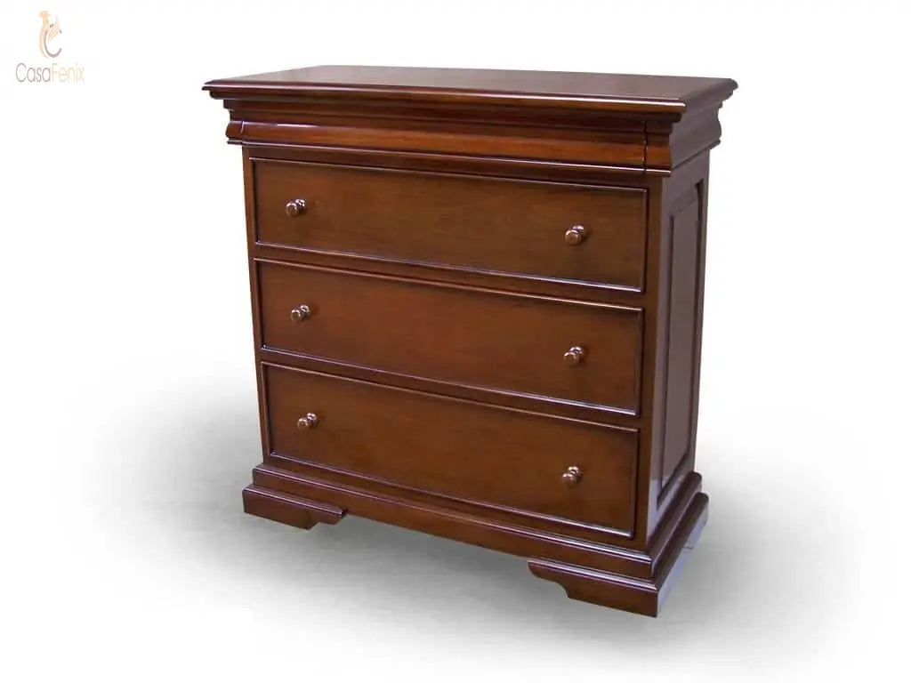 French Sleigh Chest of 4  Drawers 1 Hidden Drawer Bedroom Storage - CasaFenix