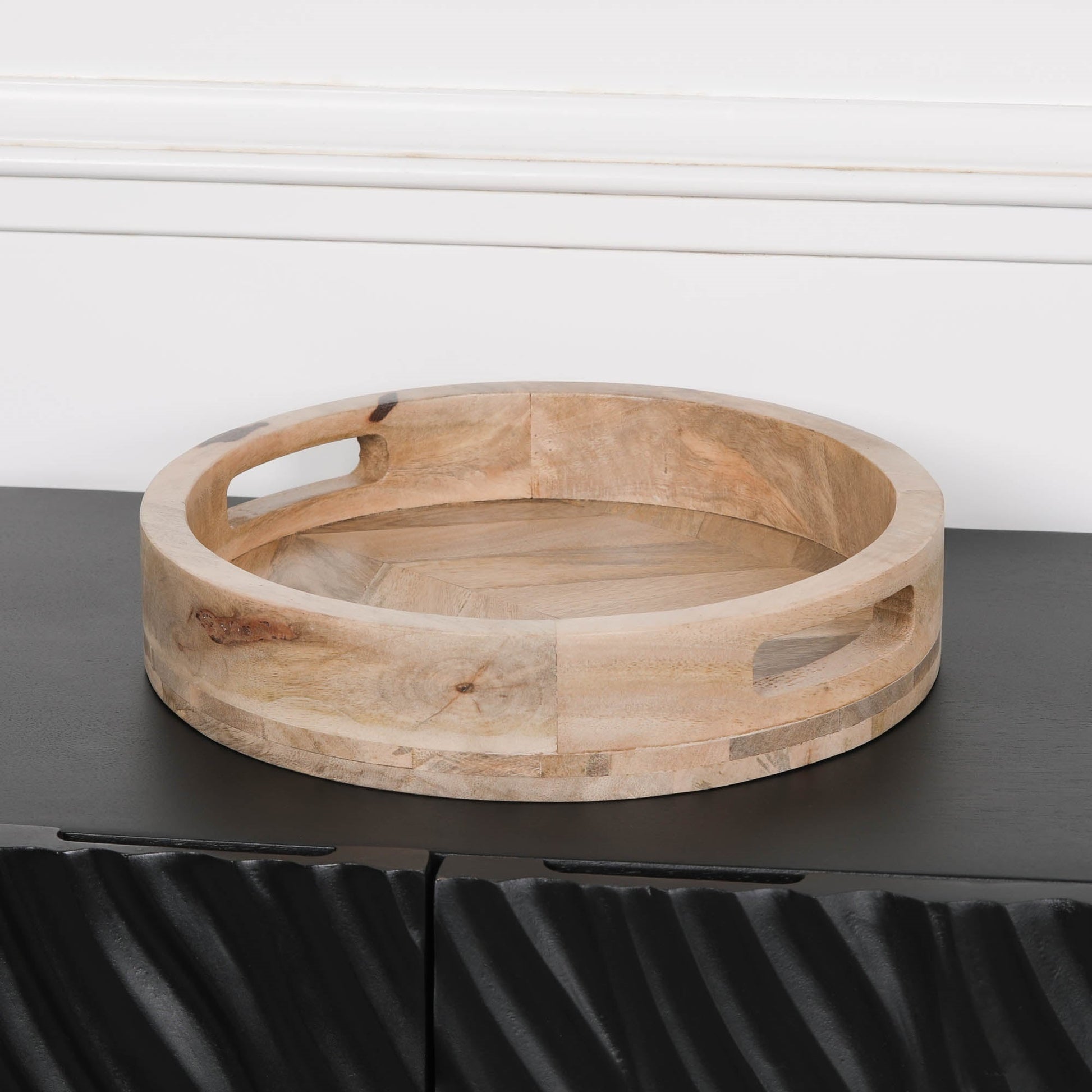 Round 30cm Wooden Tray  CasaFenix