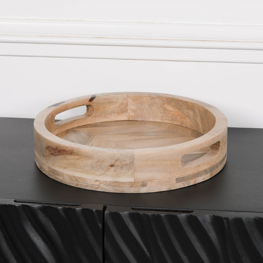 Round 30cm Wooden Tray  CasaFenix