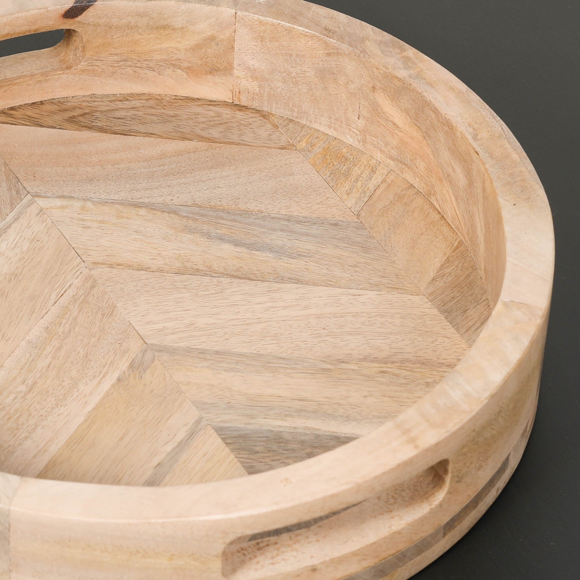 Round 30cm Wooden Tray  CasaFenix