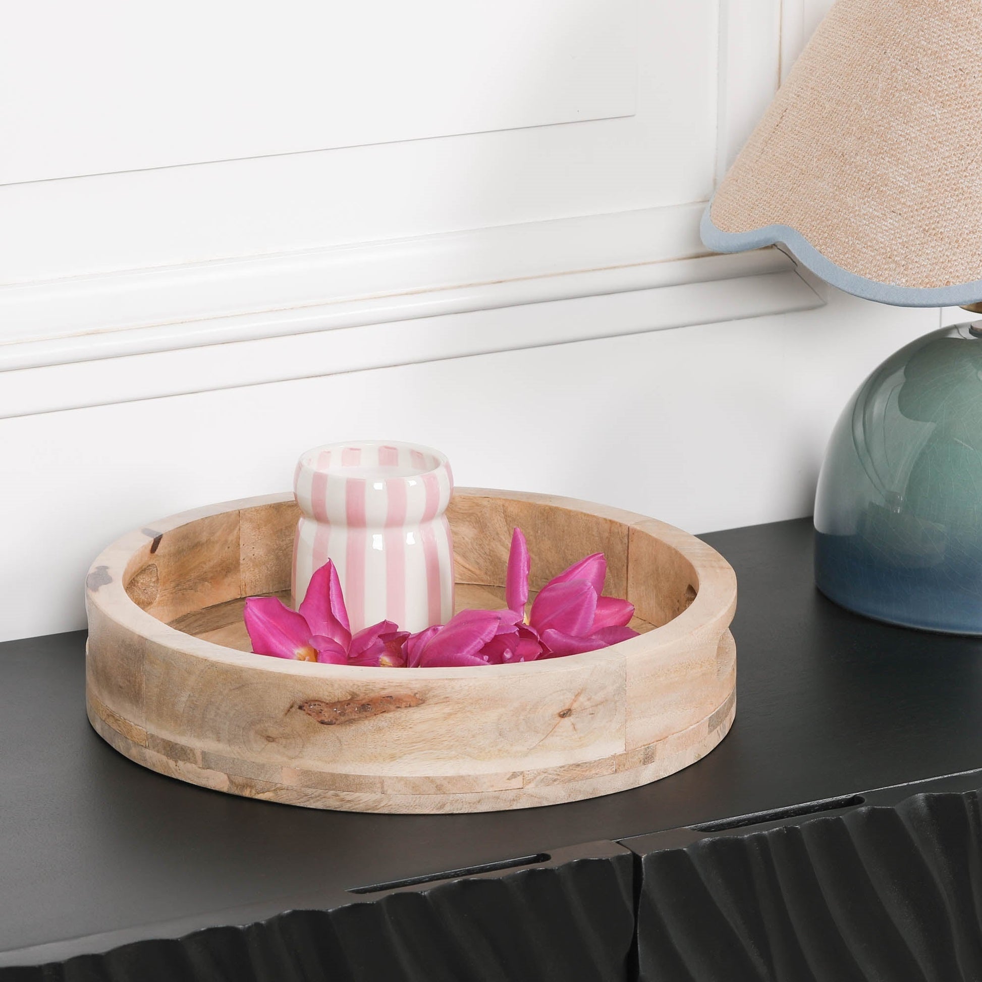 Round 30cm Wooden Tray  CasaFenix