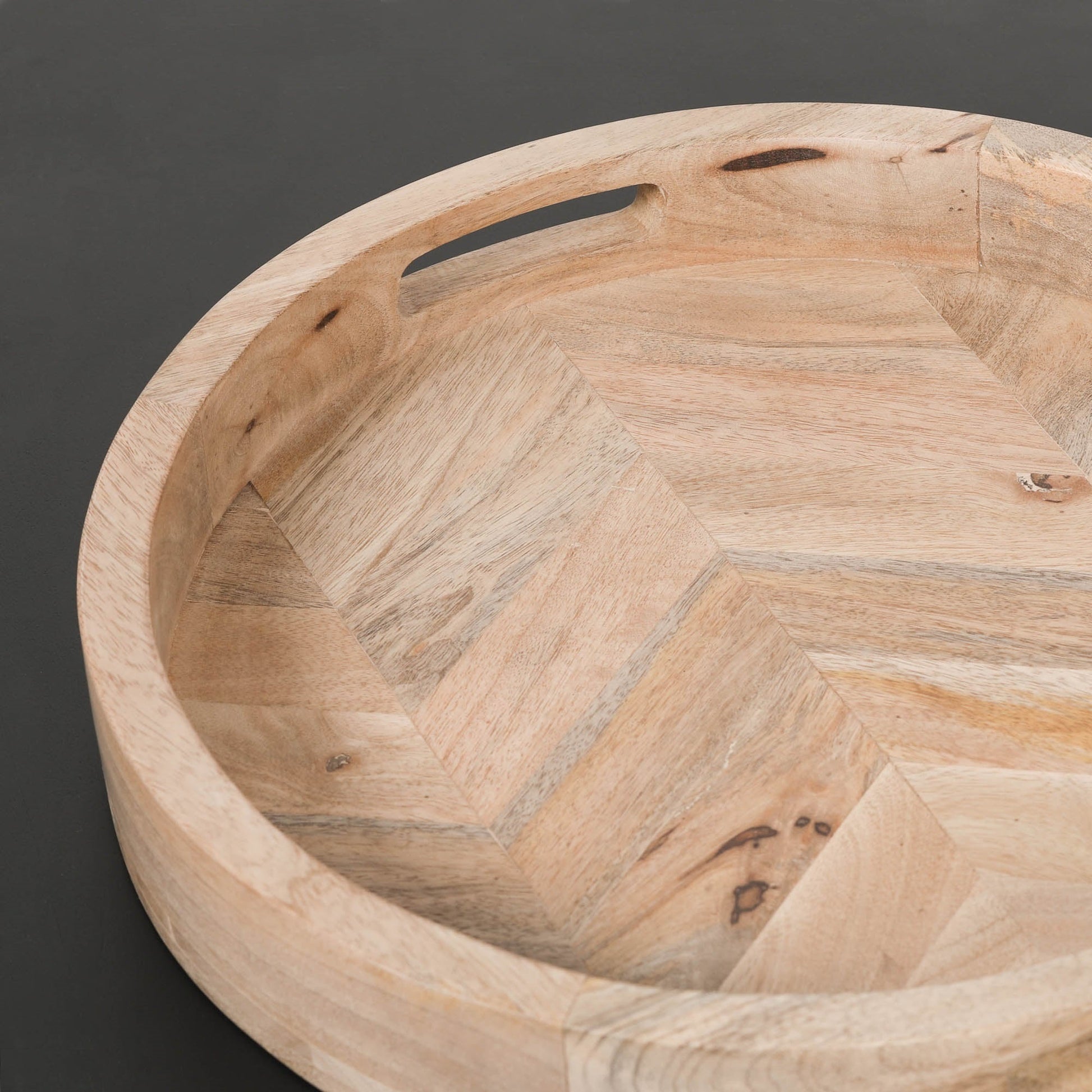 Round 40cm Wooden Tray  CasaFenix