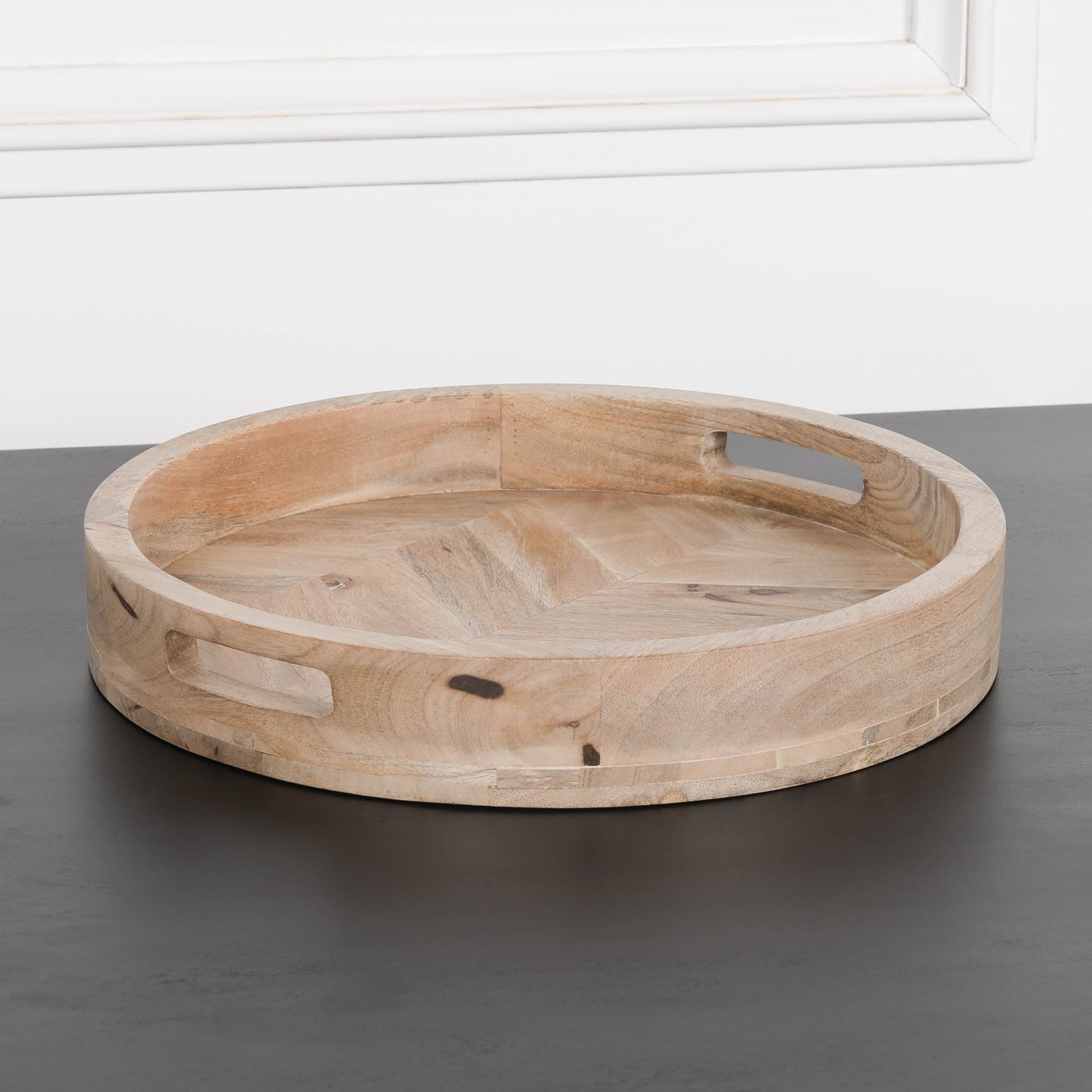 Round 40cm Wooden Tray  CasaFenix