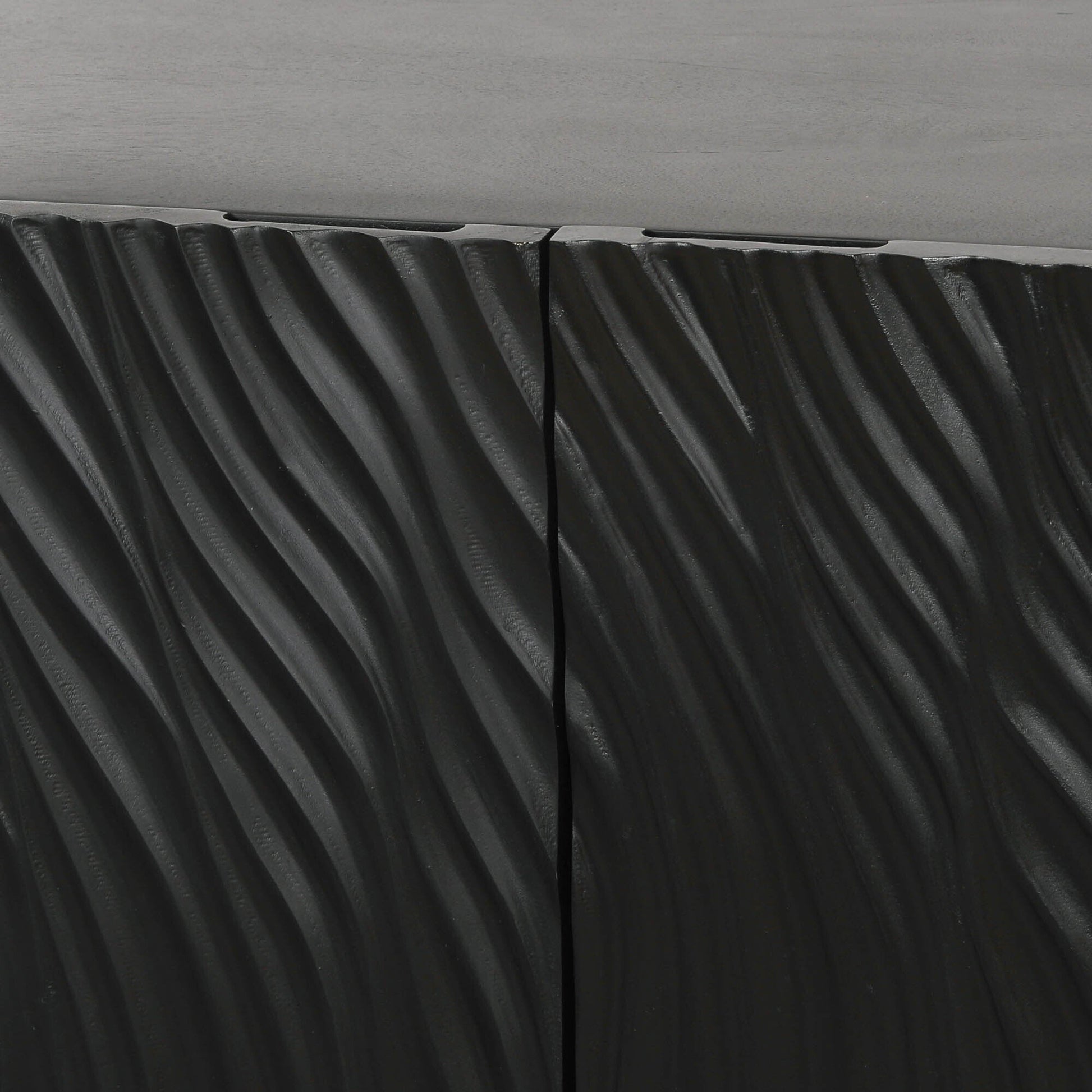 Ripples Black Painted Sideboard  CasaFenix