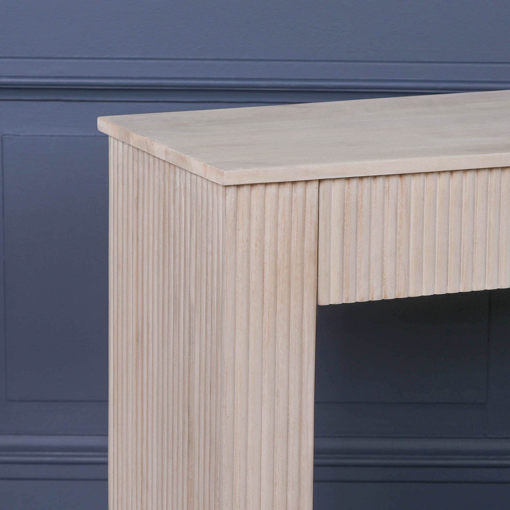 Blanche Acacia Fluted Console Table  CasaFenix